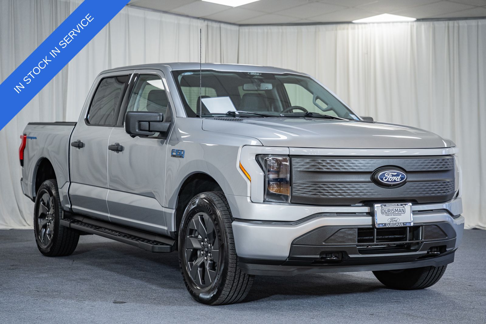 Iconic Silver Metallic 2024 Ford F-150 Lightning Pickup Truck All-Wheel Drive Automatic