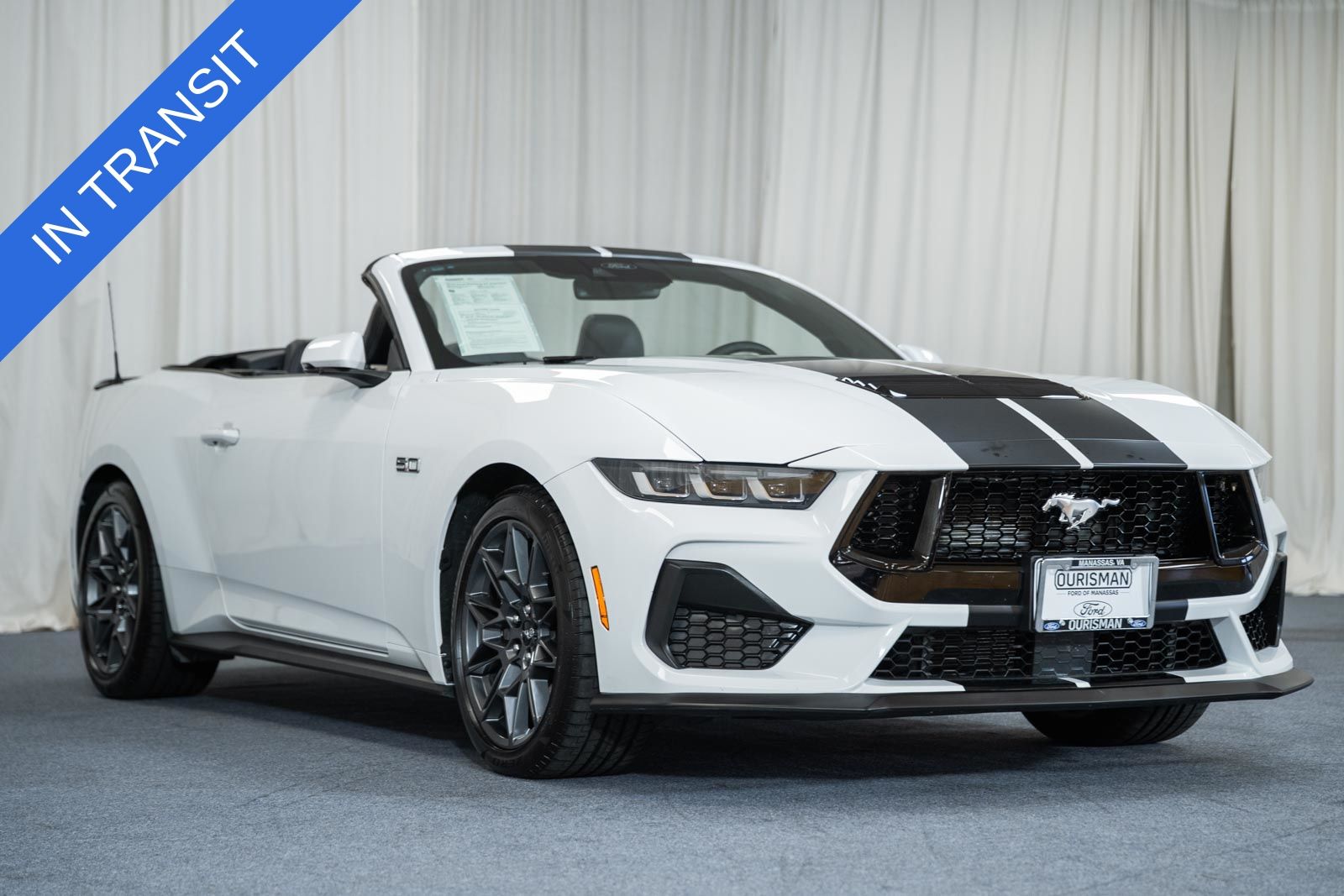 Oxford White 2024 Ford Mustang Convertible Rear-Wheel Drive 6-Speed Manual