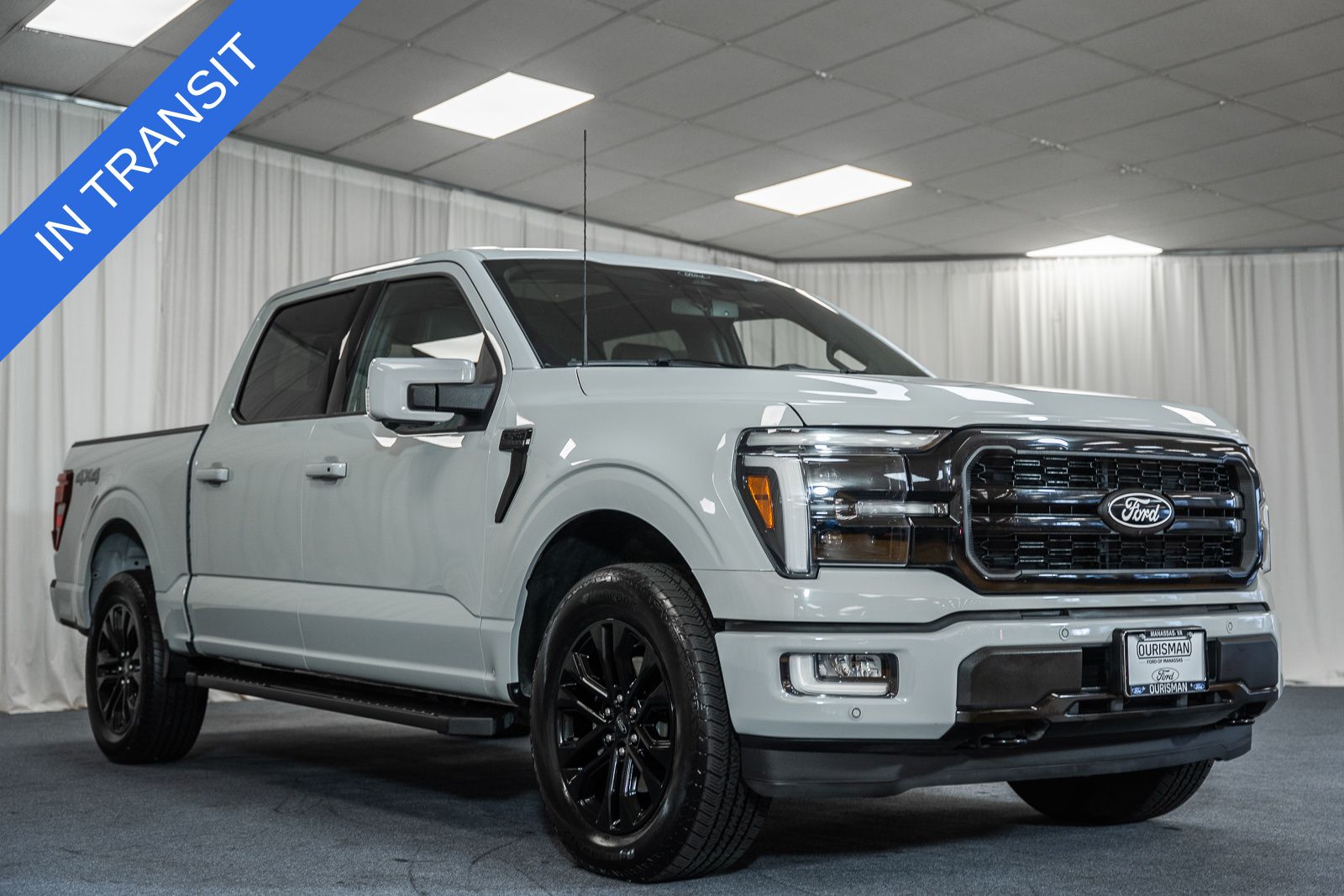 Avalanche Gray 2024 Ford F-150 Lariat SuperCrew 4WD Pickup Truck Four-Wheel Drive Automatic
