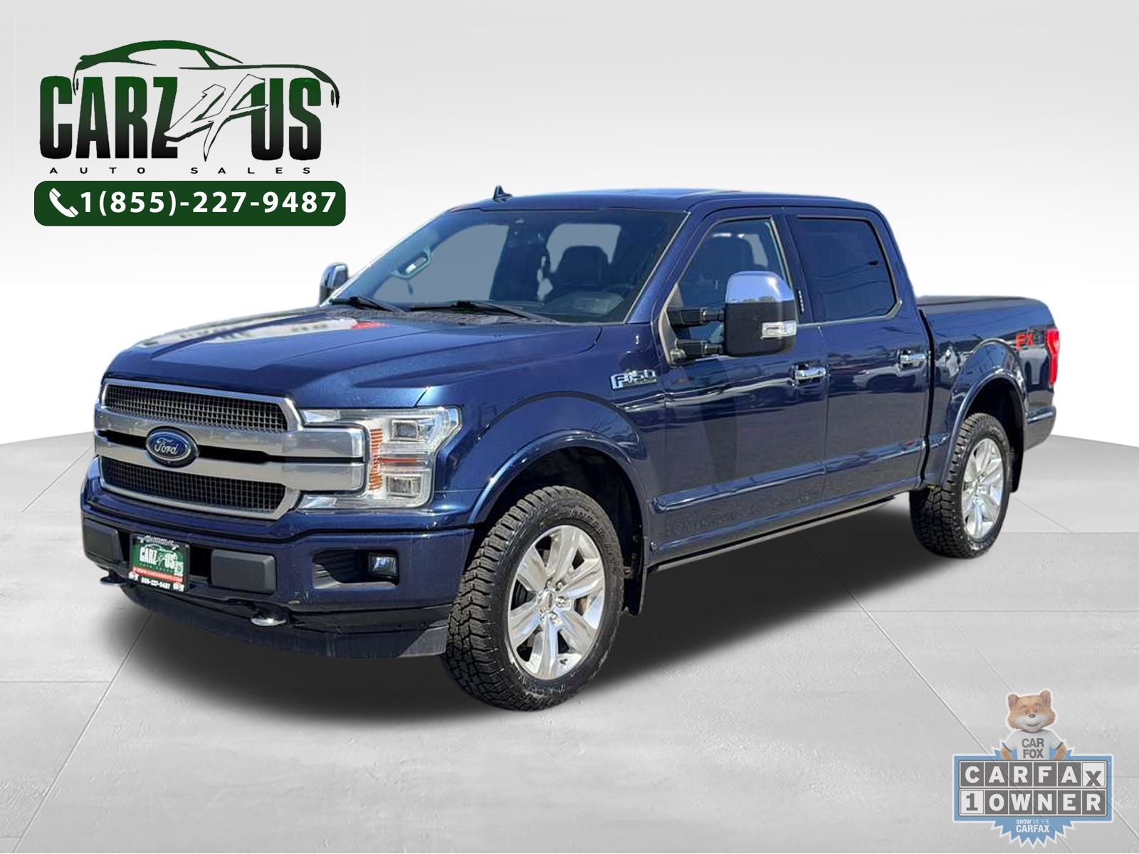 Blue 2020 Ford F-150 Pickup Truck Four-Wheel Drive Automatic