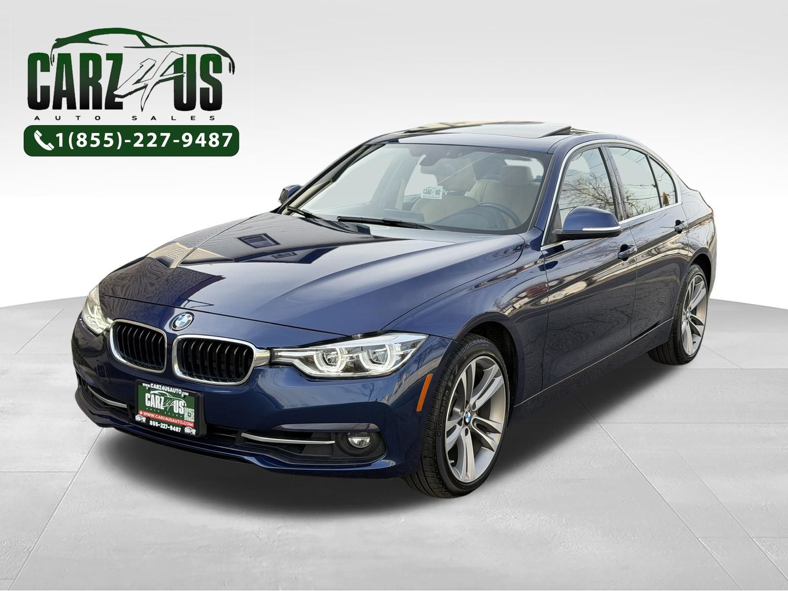 Mediterranean Blue Metallic 2018 BMW 3 Series Sedan All-Wheel Drive 8-Speed Automatic