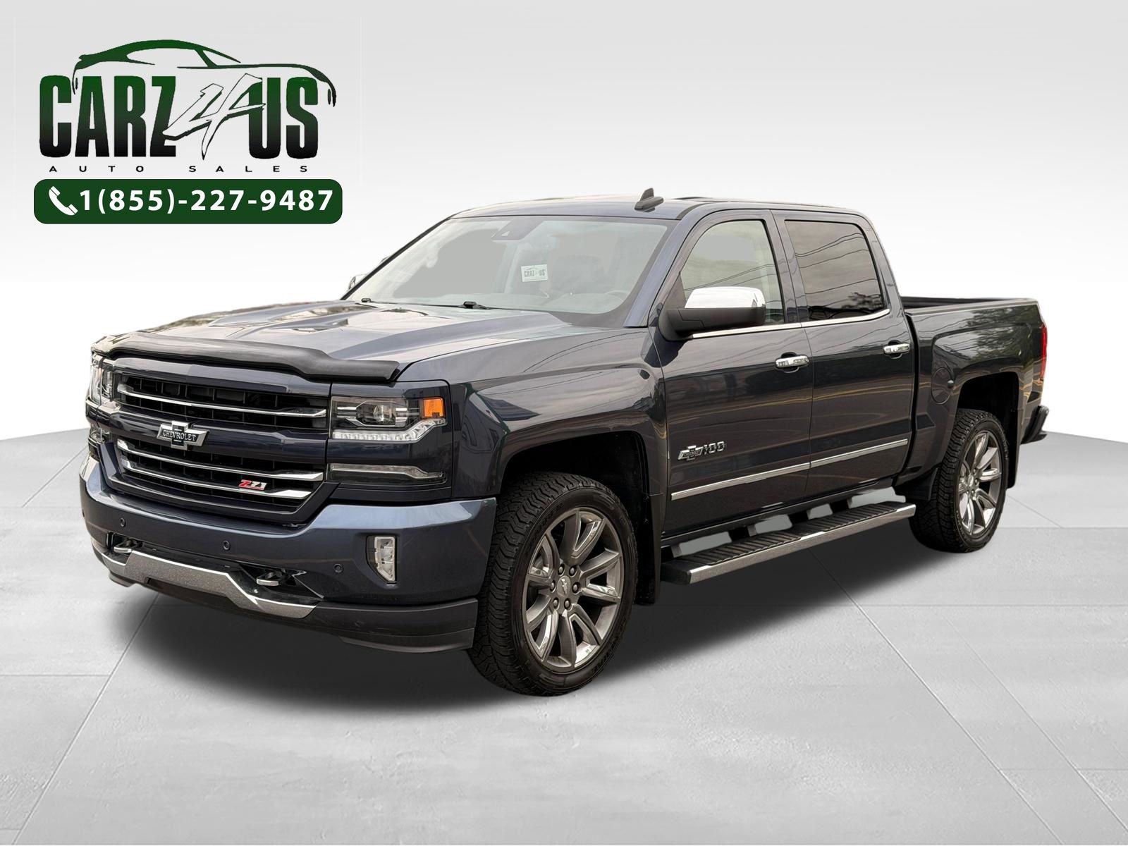 Centennial Blue Metallic 2018 Chevrolet Silverado 1500 Pickup Truck Four-Wheel Drive 8-Speed Automatic Overdrive
