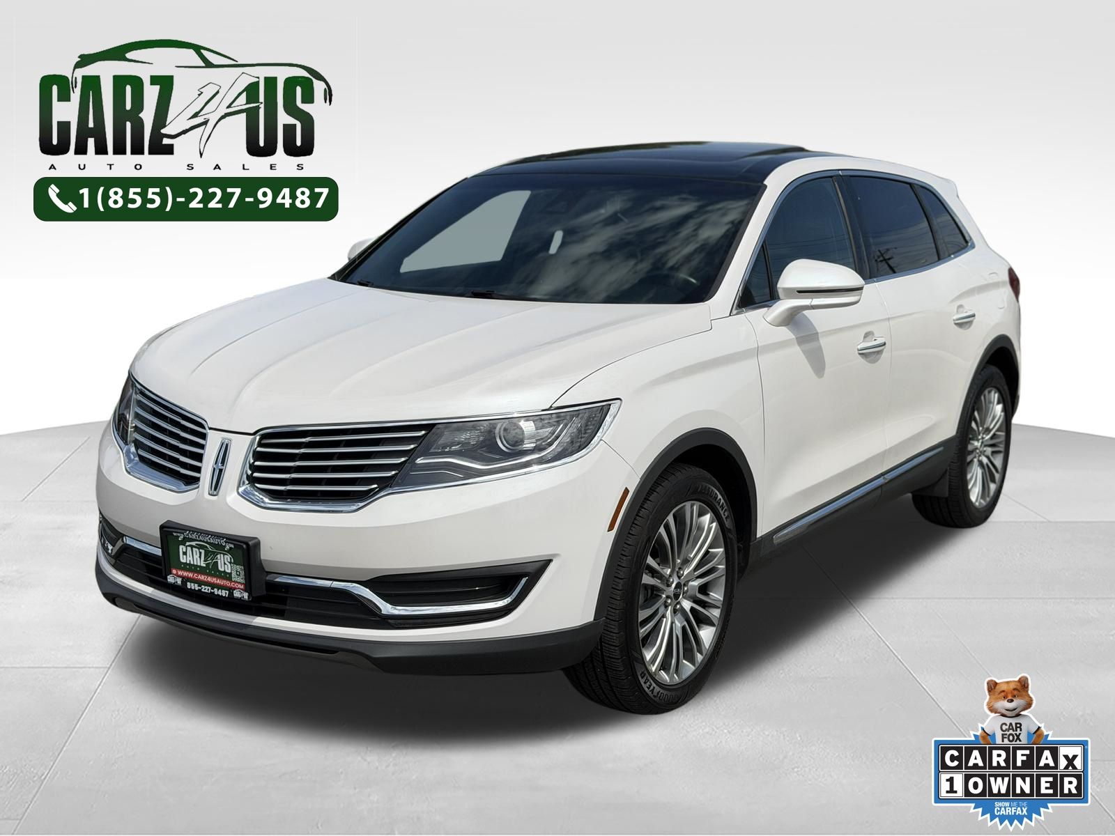 White Platinum Clearcoat Metallic 2017 Lincoln MKX SUV / Crossover All-Wheel Drive 6-Speed Automatic