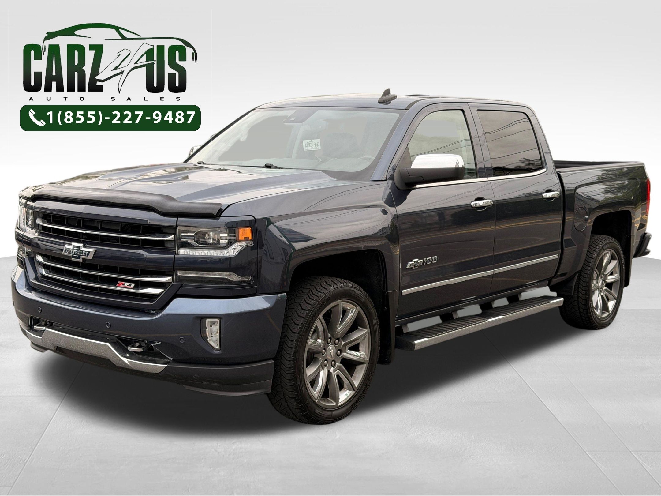Centennial Blue Metallic 2018 Chevrolet Silverado 1500 LTZ Crew Cab 4WD Pickup Truck Four-Wheel Drive 8-Speed Automatic Overdrive