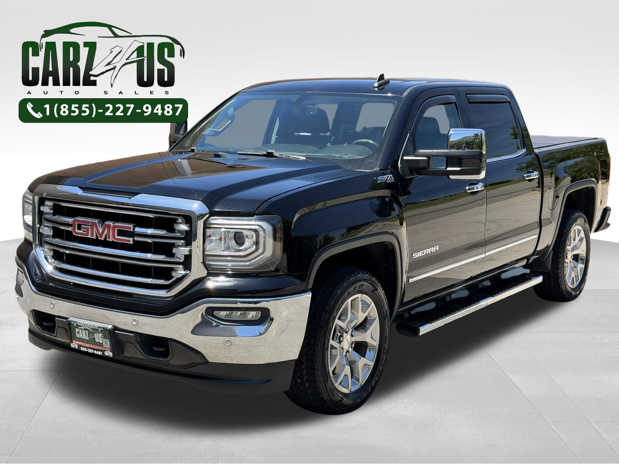 Onyx Black 2018 GMC Sierra 1500 SLT Crew Cab 4WD Pickup Truck Four-Wheel Drive 6-Speed Automatic Overdrive