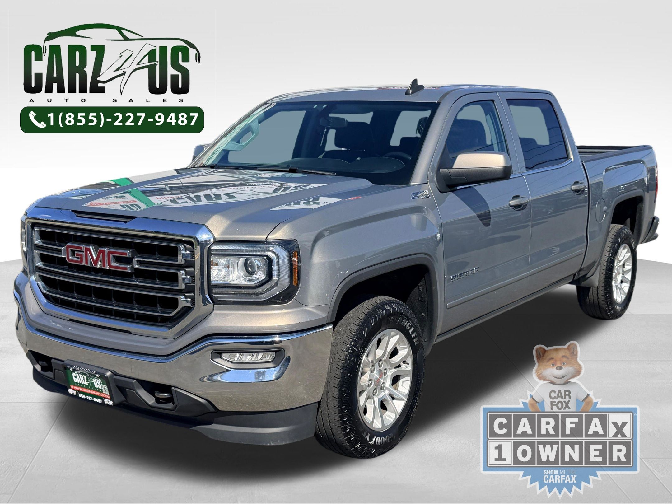 Pepperdust Metallic 2017 GMC Sierra 1500 SLE Crew Cab 4WD Pickup Truck Four-Wheel Drive 6-Speed Automatic Overdrive