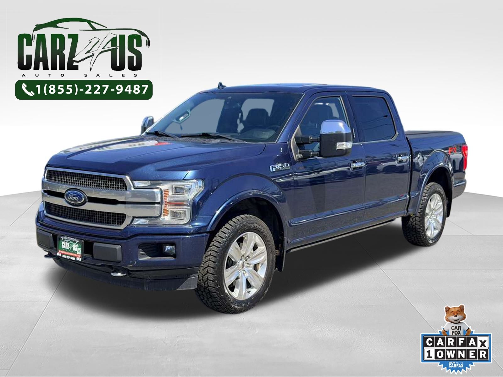 Blue 2020 Ford F-150 Pickup Truck Four-Wheel Drive Automatic