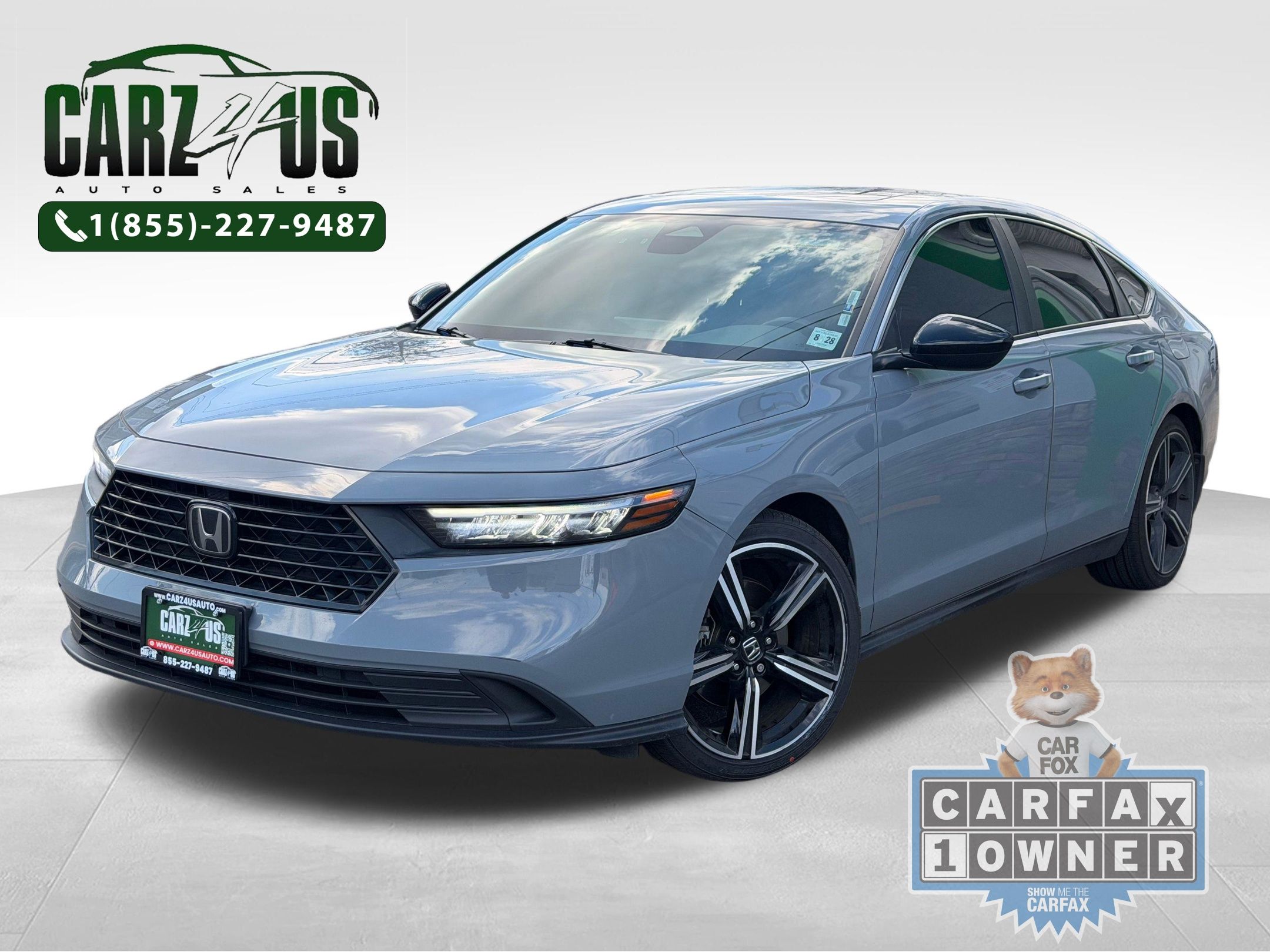 Gray 2023 Honda Accord Hybrid Sport FWD Sedan Front-Wheel Drive Continuously Variable Transmission