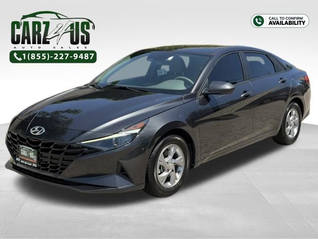 Portofino Gray 2021 Hyundai Elantra Sedan Front-Wheel Drive Continuously Variable Transmission