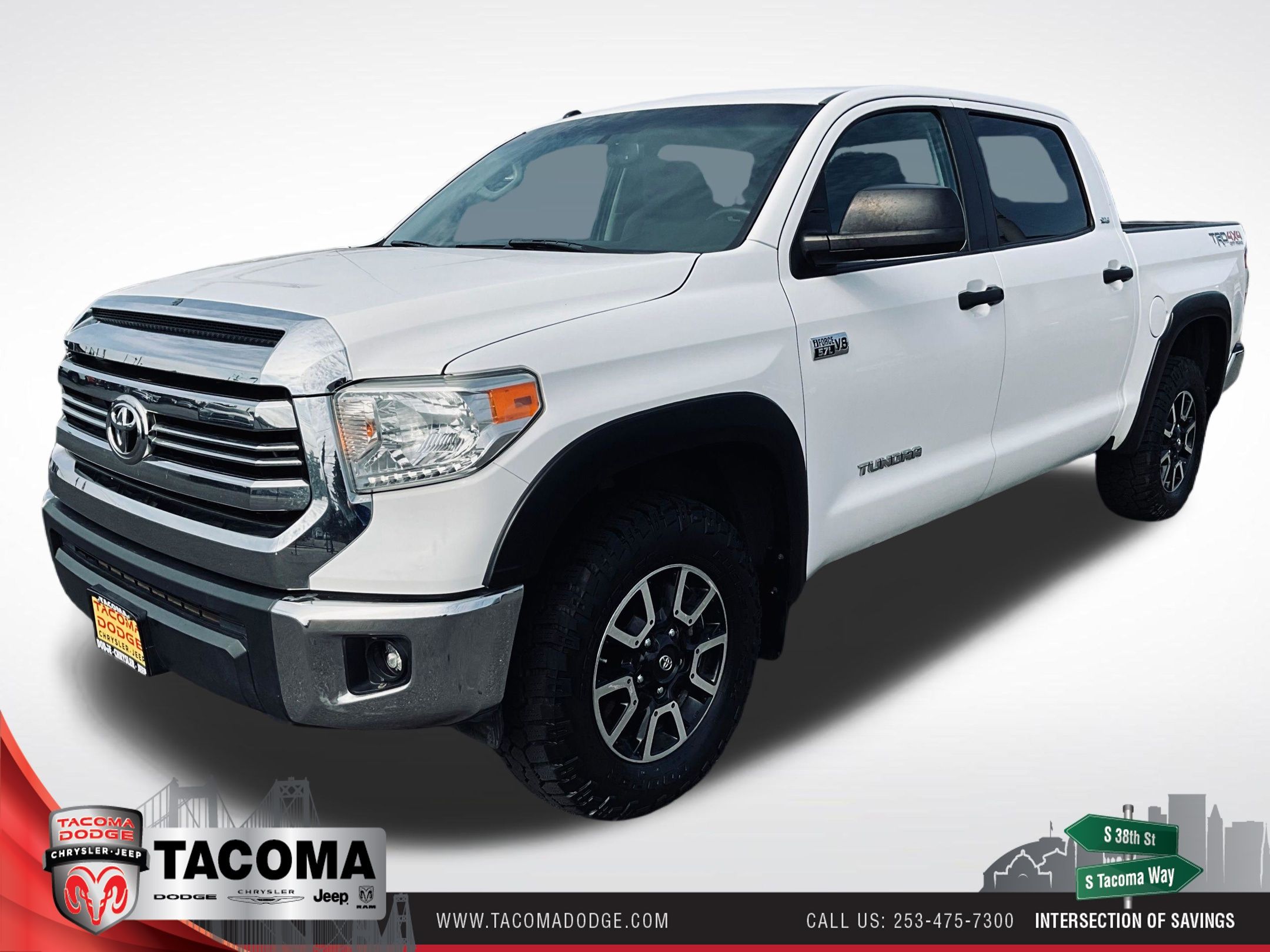 Super White 2017 Toyota Tundra Pickup Truck Four-Wheel Drive 6-Speed Automatic Overdrive