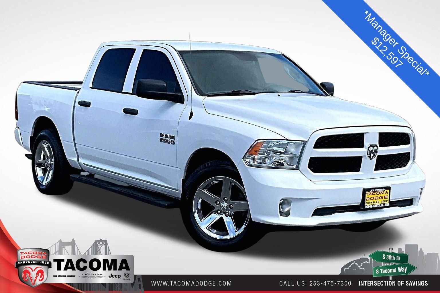 Bright White Clearcoat 2016 RAM 1500 Express Crew Cab RWD Pickup Truck 4X2 8-Speed Automatic