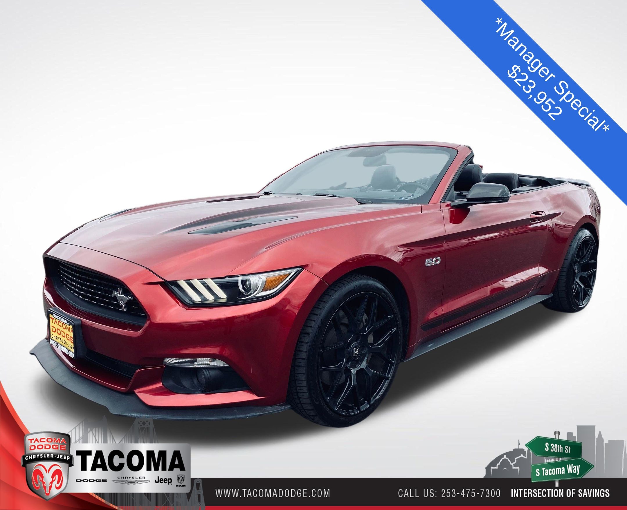 Ruby Red Metallic 2017 Ford Mustang Convertible Rear-Wheel Drive 6-Speed Automatic