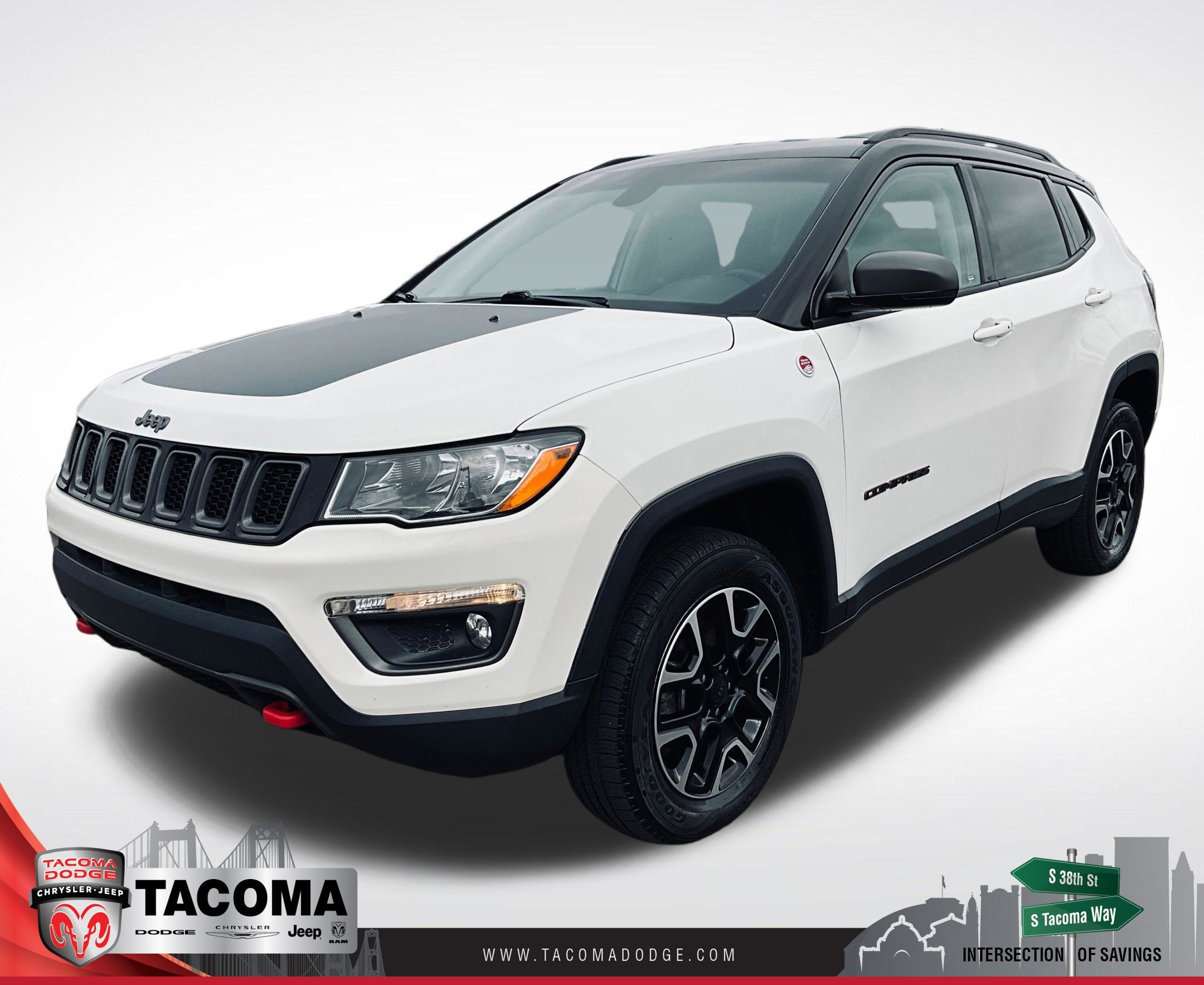 White Clearcoat 2020 Jeep Compass SUV / Crossover Four-Wheel Drive 9-Speed Automatic
