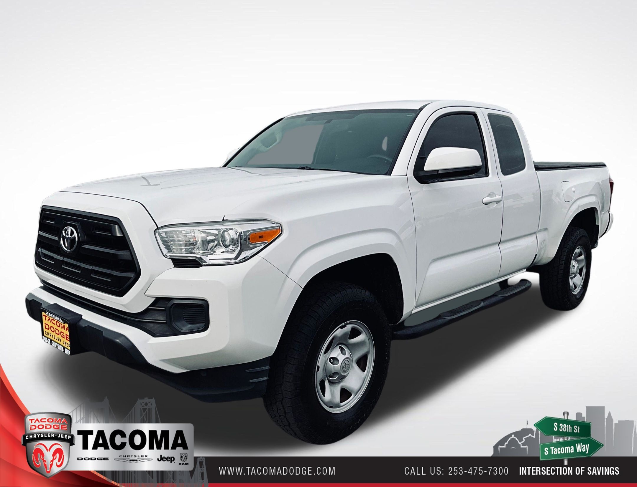 Super White 2017 Toyota Tacoma Pickup Truck 4X2 6-Speed Automatic