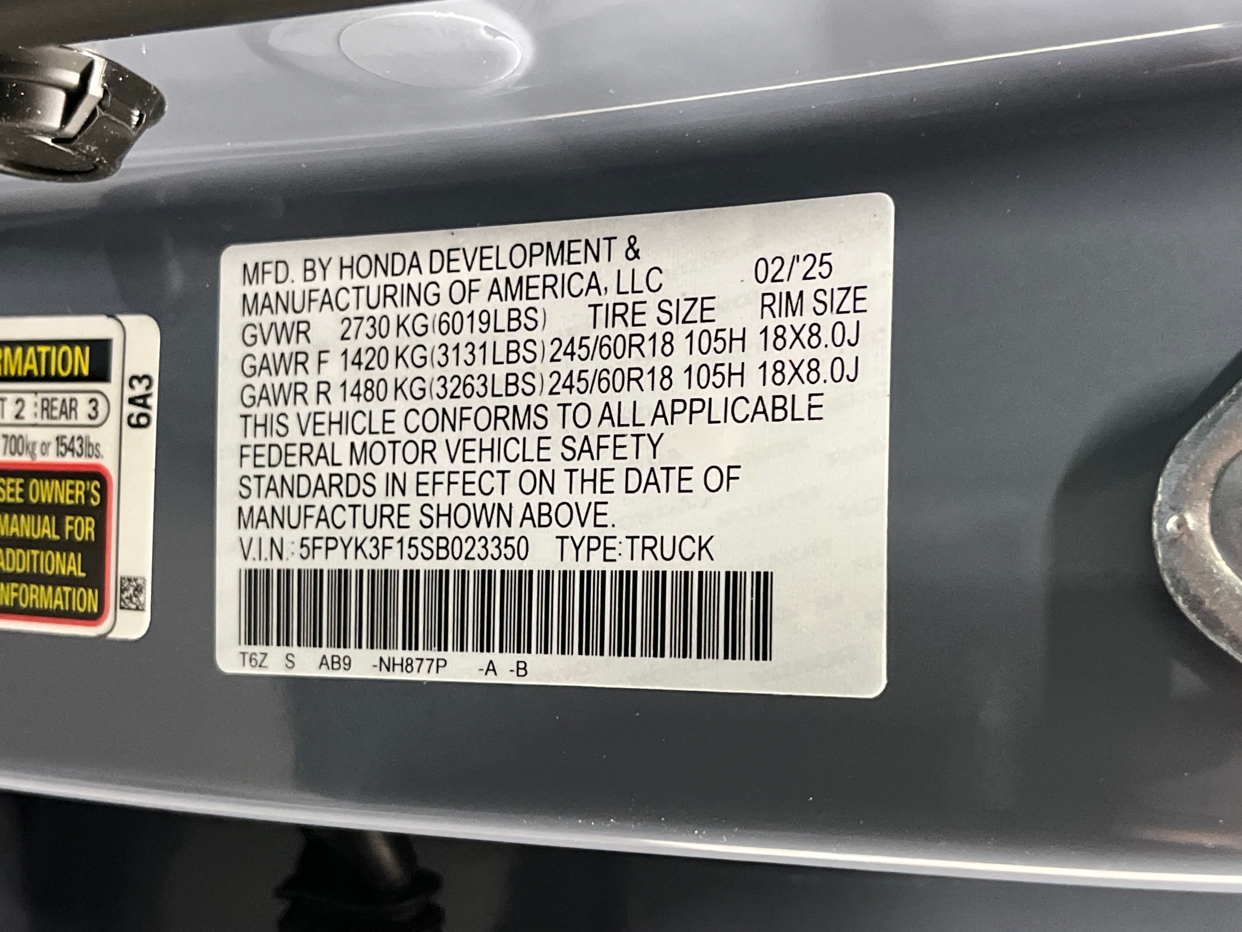 2025 Honda Ridgeline Sport photo