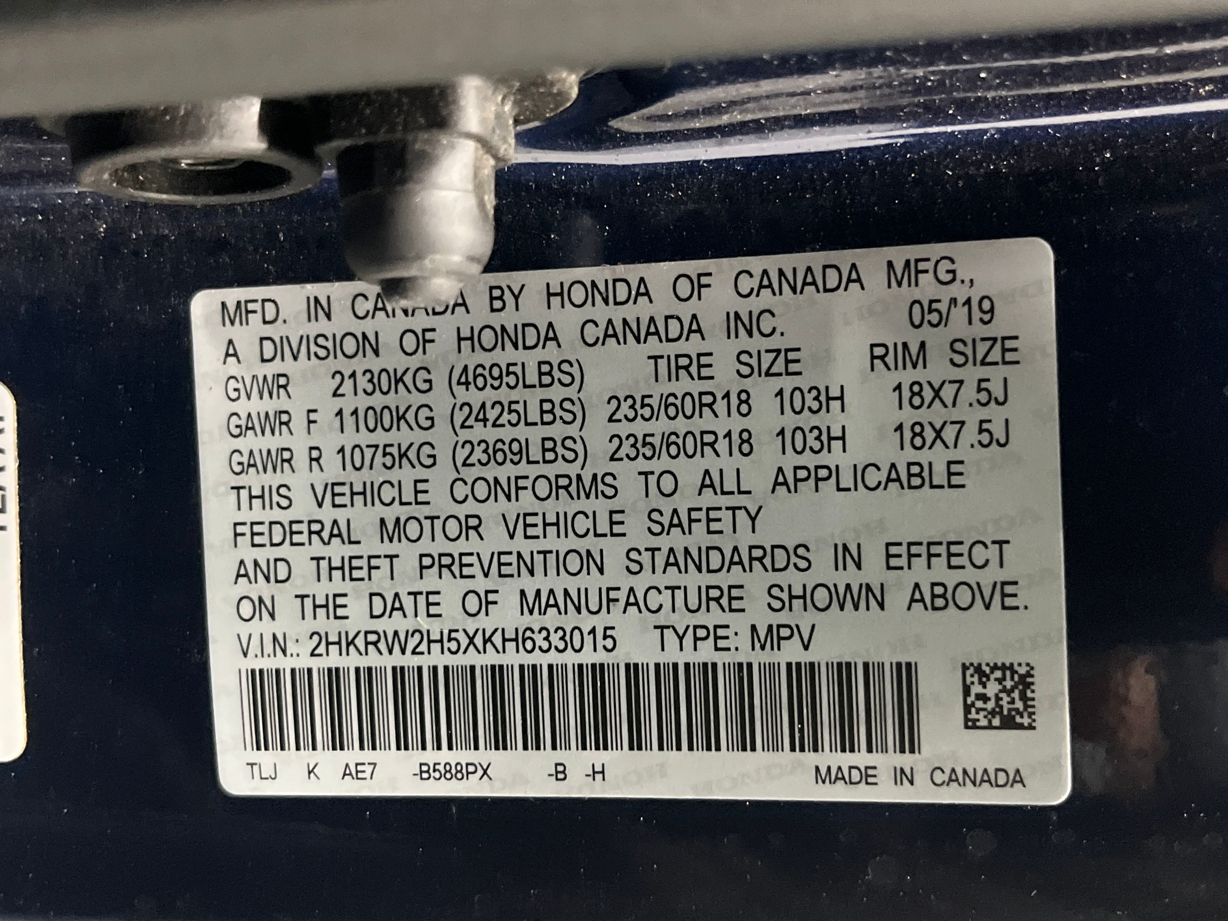 2019 Honda CR-V EX photo