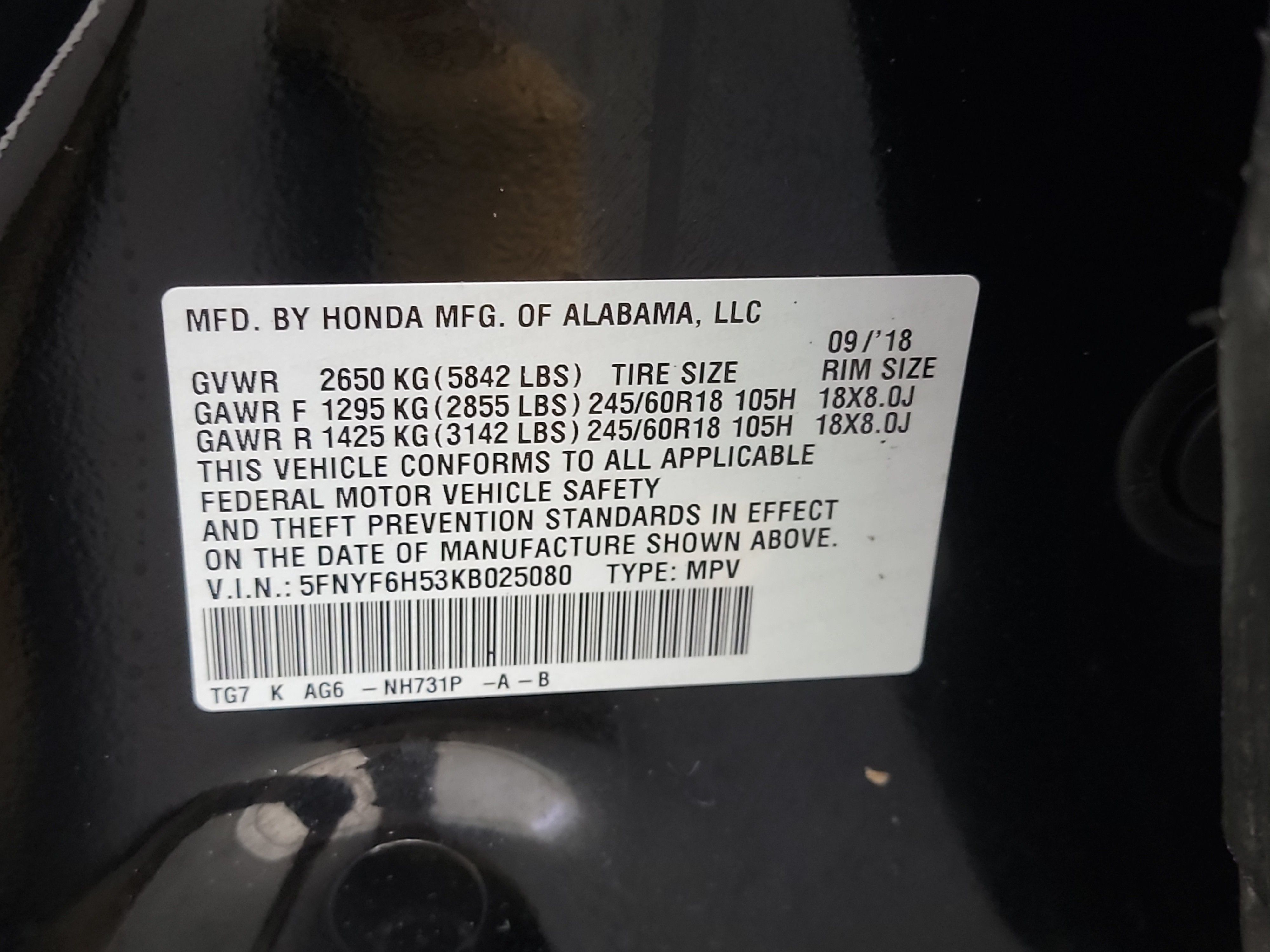 2019 Honda Pilot EX-L photo