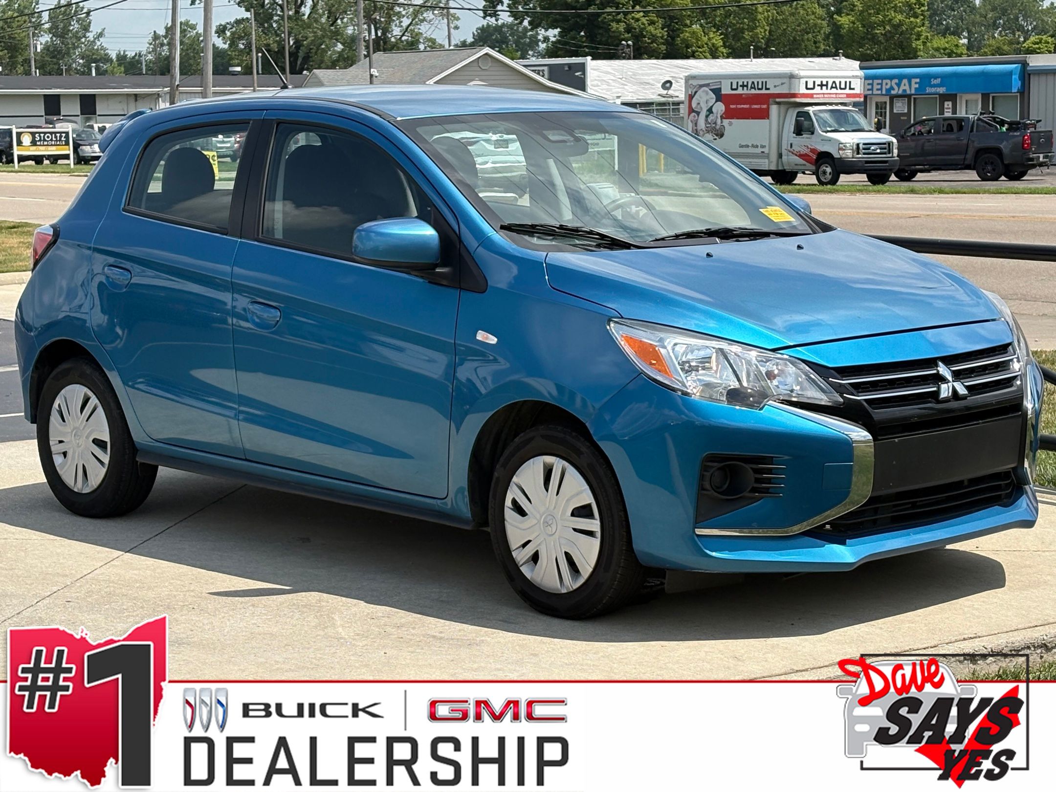 Blue 2024 Mitsubishi Mirage Hatchback Front-Wheel Drive Continuously Variable Transmission