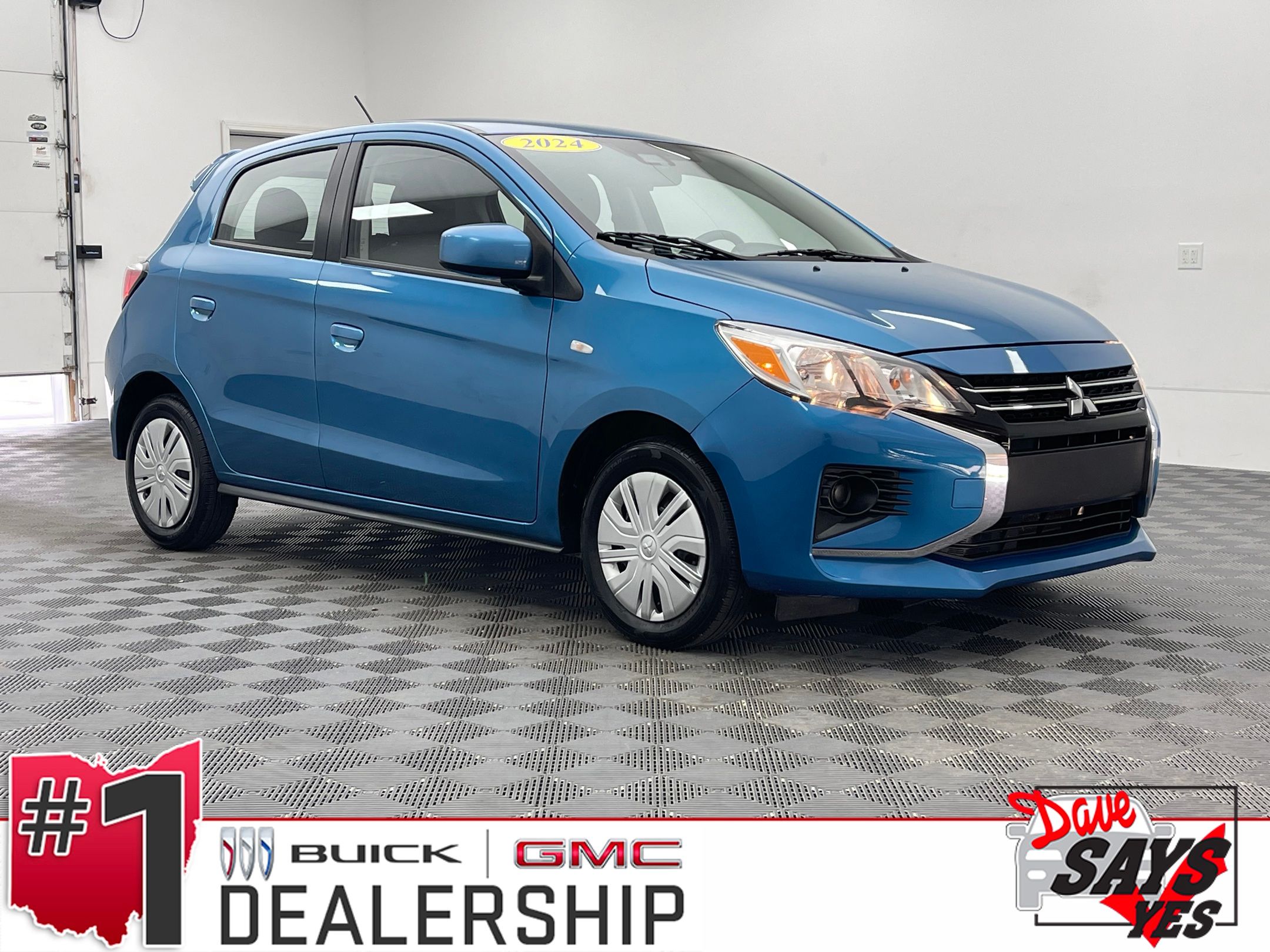 Blue 2024 Mitsubishi Mirage Hatchback Front-Wheel Drive Continuously Variable Transmission