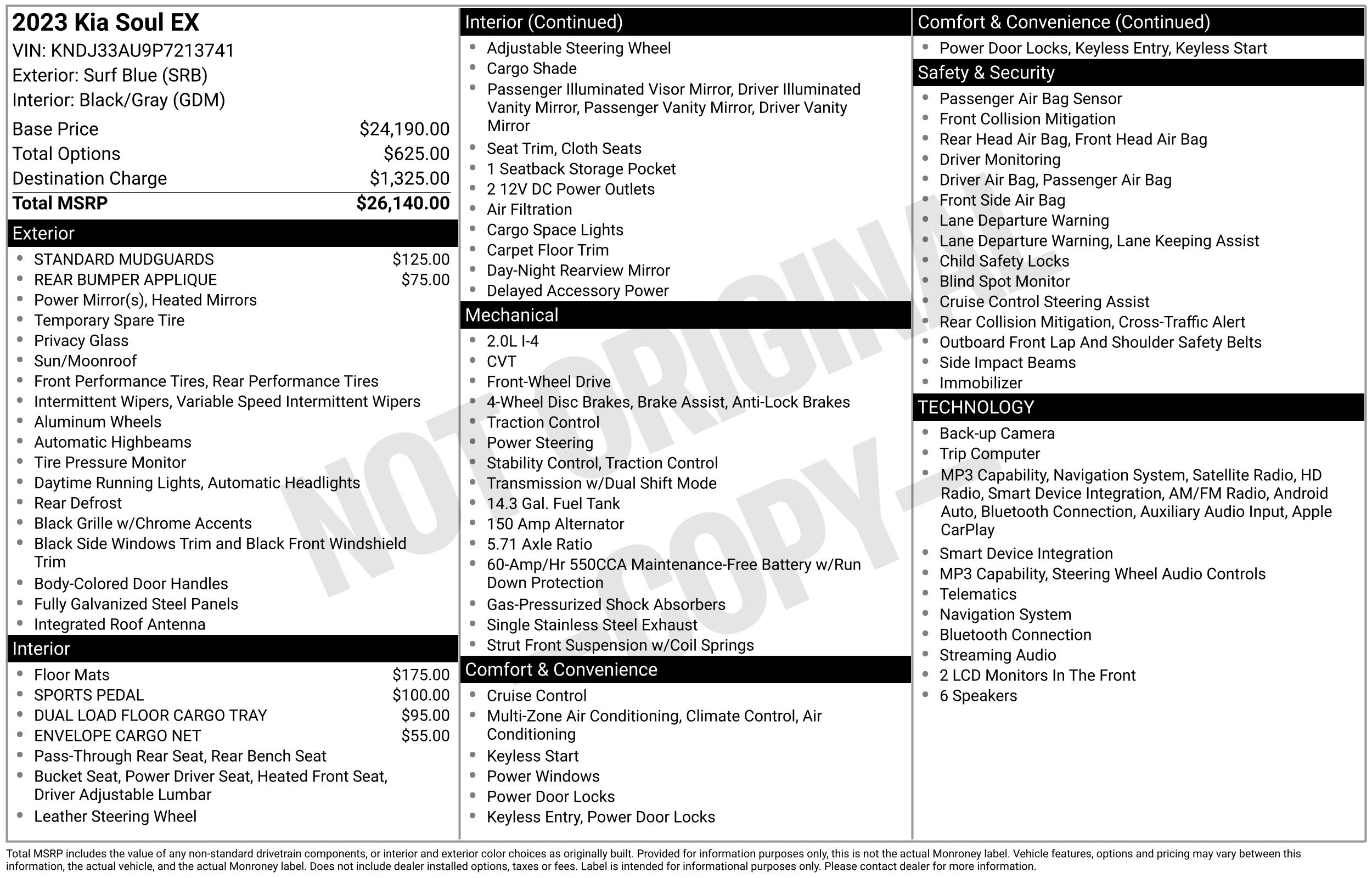 Surf Blue 2023 Kia Soul SUV / Crossover Front-Wheel Drive Continuously Variable Transmission