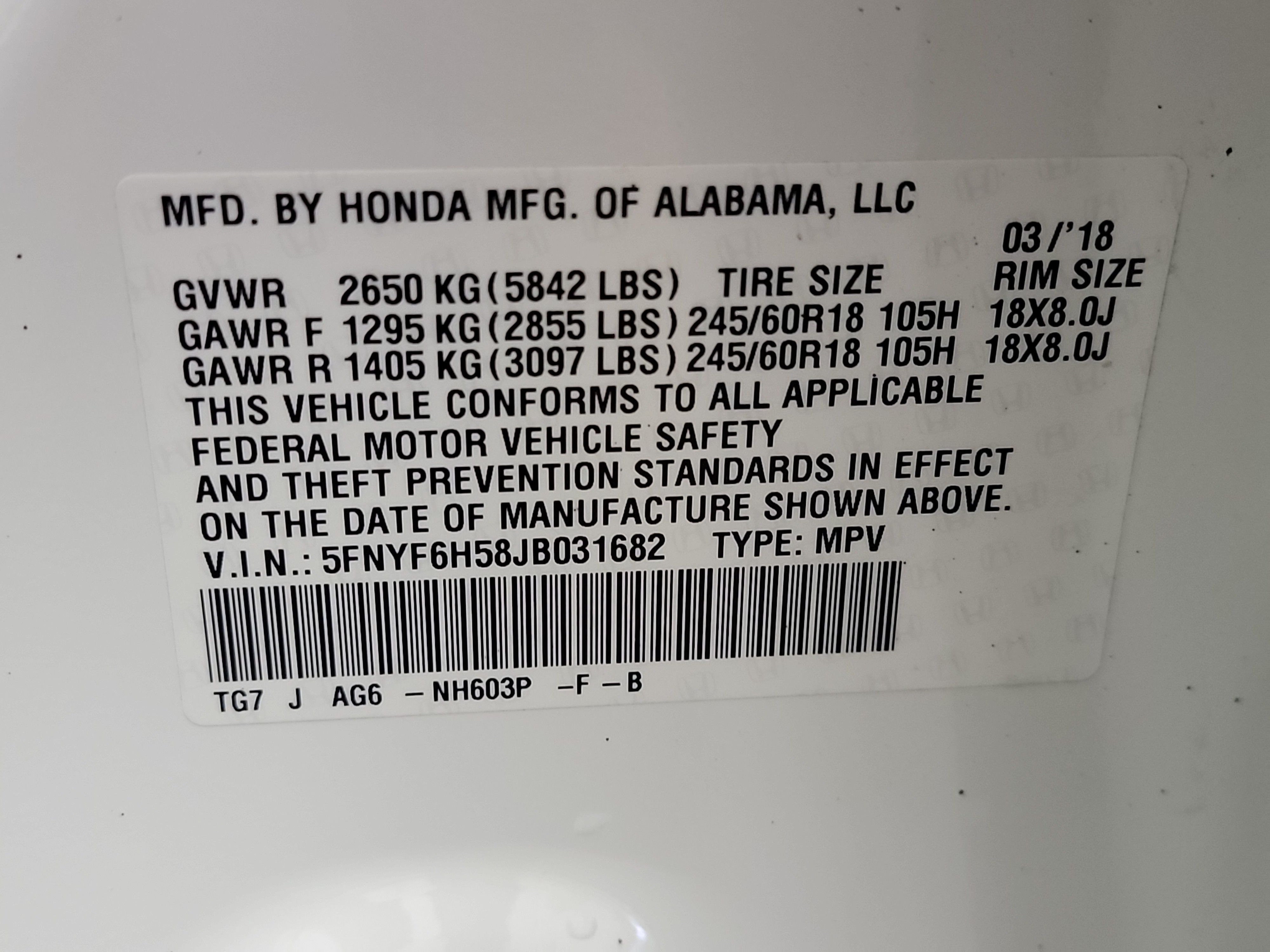 2018 Honda Pilot EX-L photo