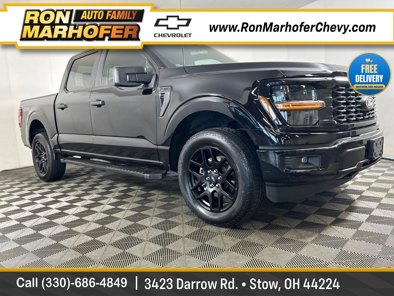 Black 2024 Ford F-150 Pickup Truck Four-Wheel Drive Automatic