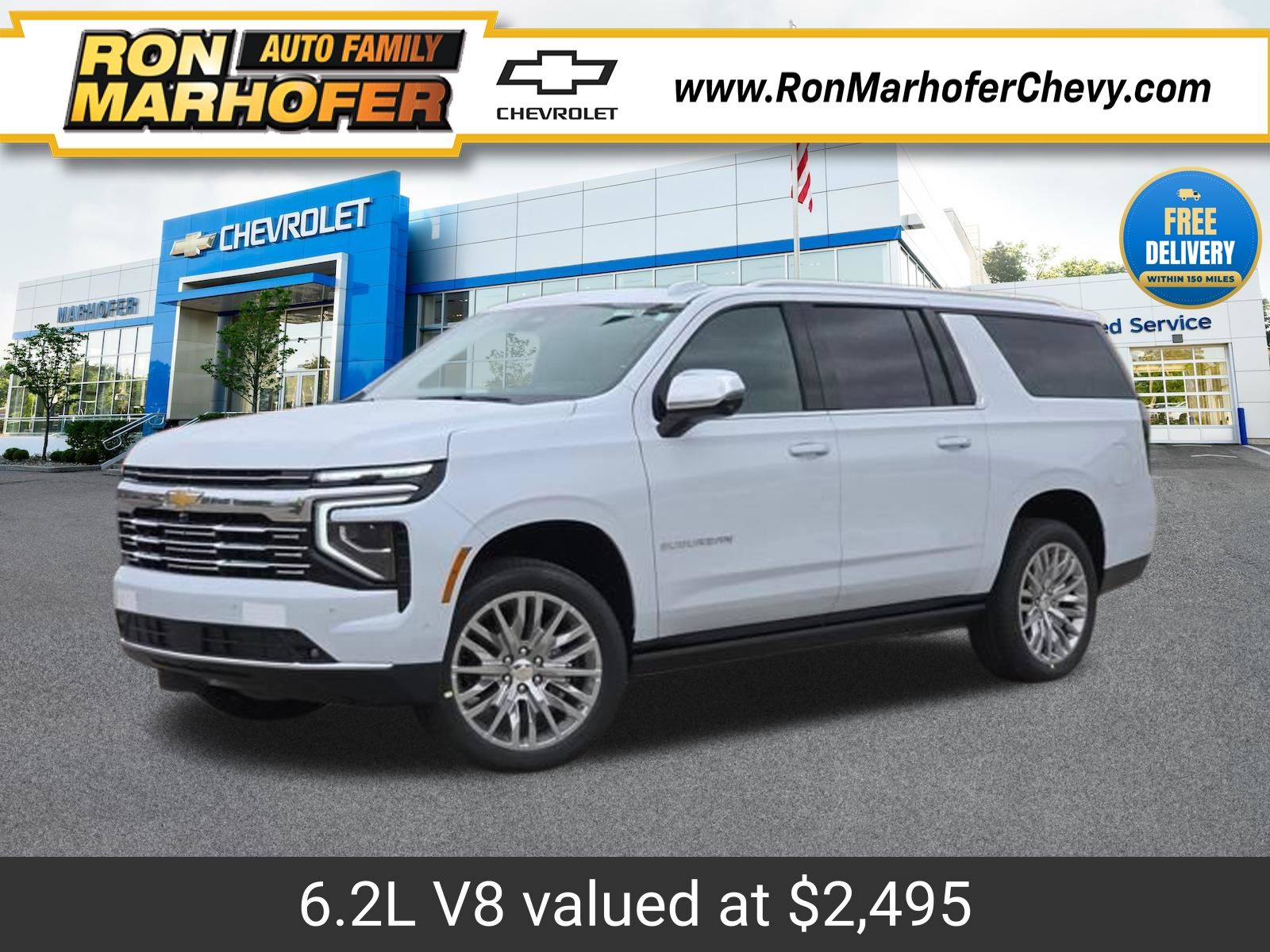 Polar White Tricoat 2026 Chevrolet Suburban SUV / Crossover Four-Wheel Drive