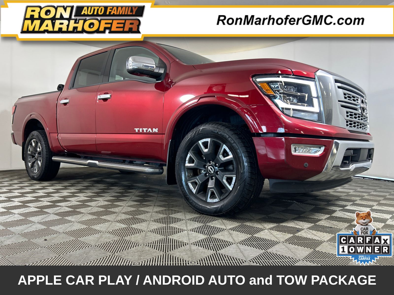 Cardinal Red Metallic 2023 Nissan Titan Pickup Truck Four-Wheel Drive 9-Speed Automatic