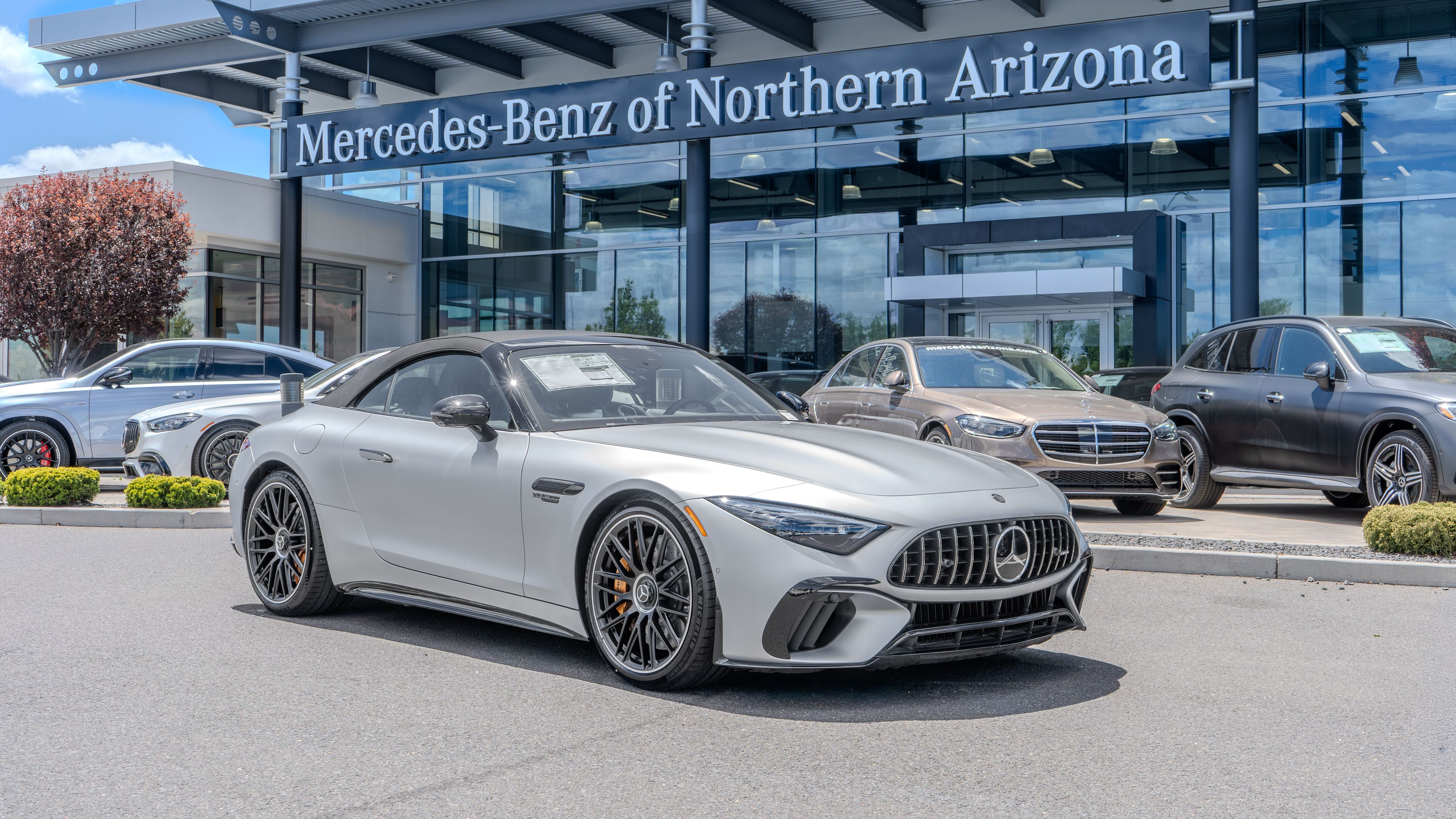 Silver 2026 Mercedes-Benz SL-Class AMG SL 63 S E Performance 4MATIC Convertible All-Wheel Drive 9-Speed Automatic