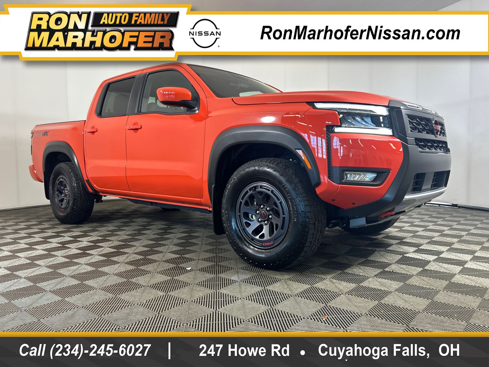 Afterburn Orange 2025 Nissan Frontier Pickup Truck Four-Wheel Drive 9-Speed Automatic Overdrive