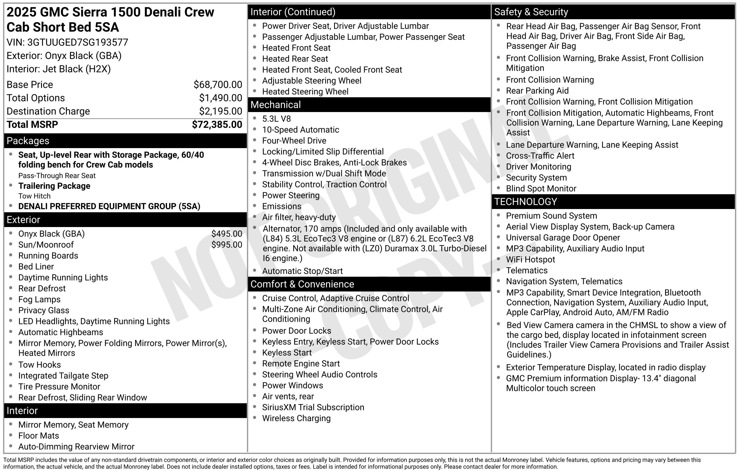 2025 Onyx Black GMC Sierra 1500 Denali 4X4 Truck
