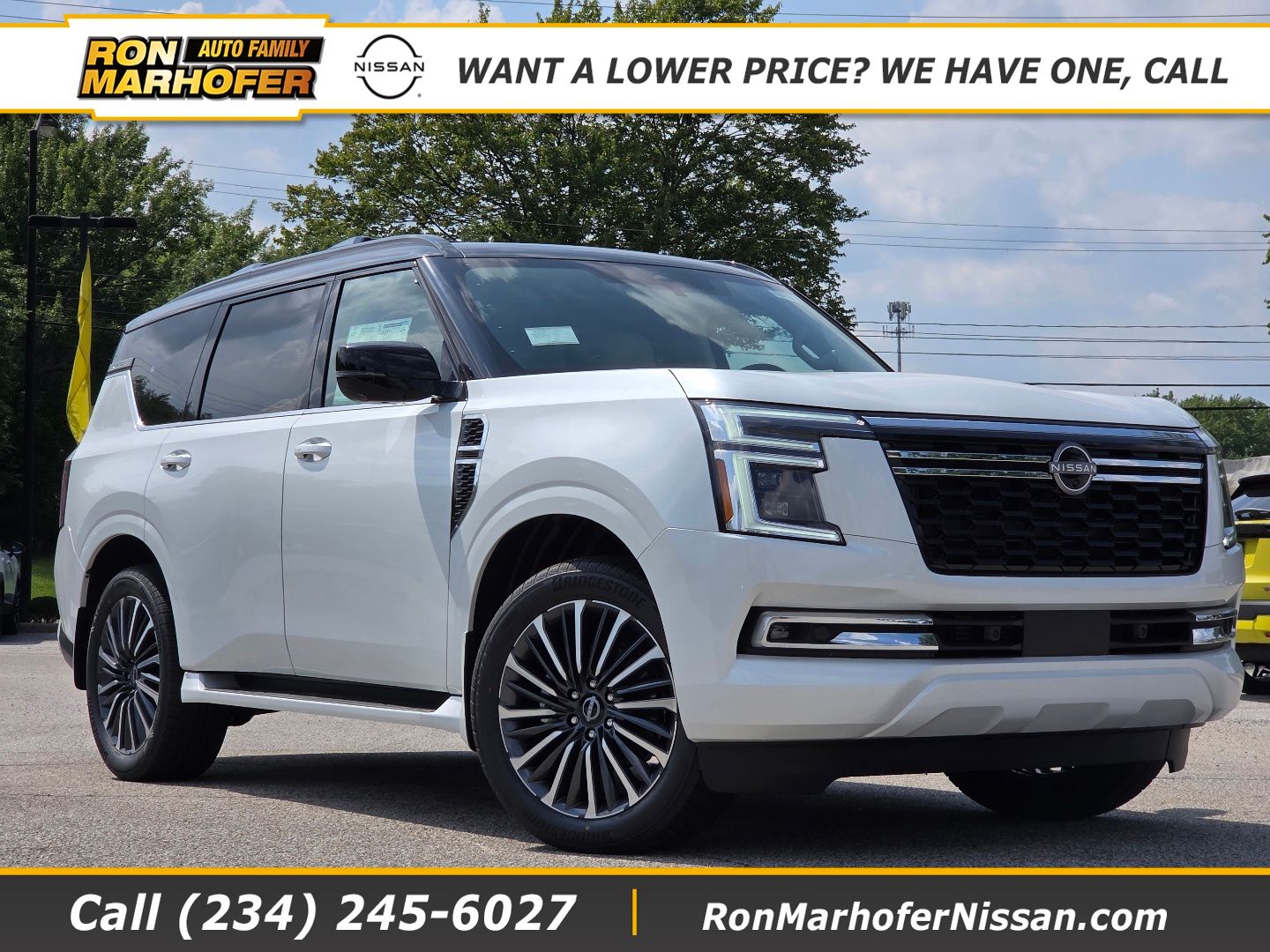 Everest White Pearl/Black 2026 Nissan Armada SUV / Crossover Four-Wheel Drive 9-Speed Automatic