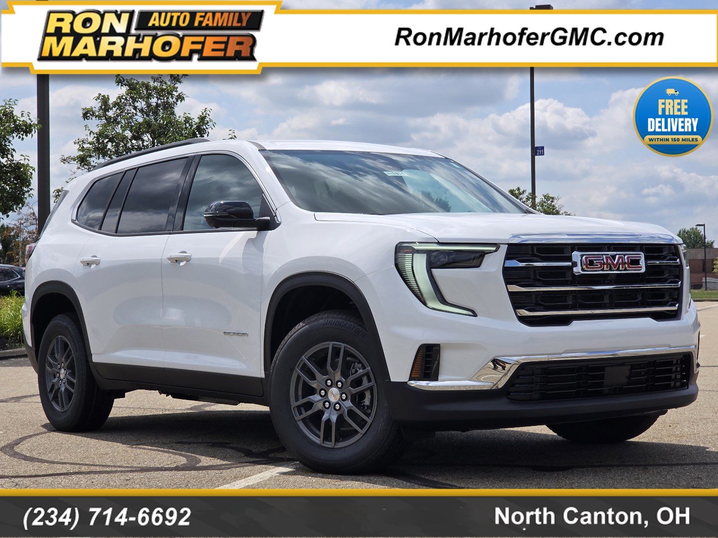 Summit White 2026 GMC Acadia SUV / Crossover Four-Wheel Drive 8-Speed Automatic