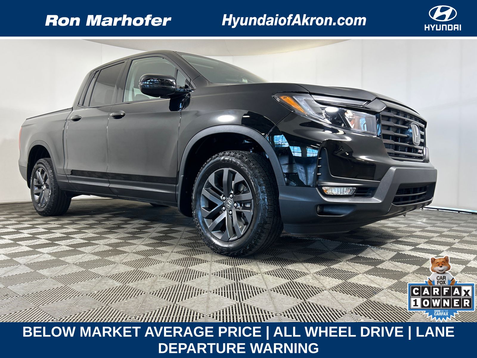 Crystal Black Pearl 2023 Honda Ridgeline Pickup Truck All-Wheel Drive Automatic