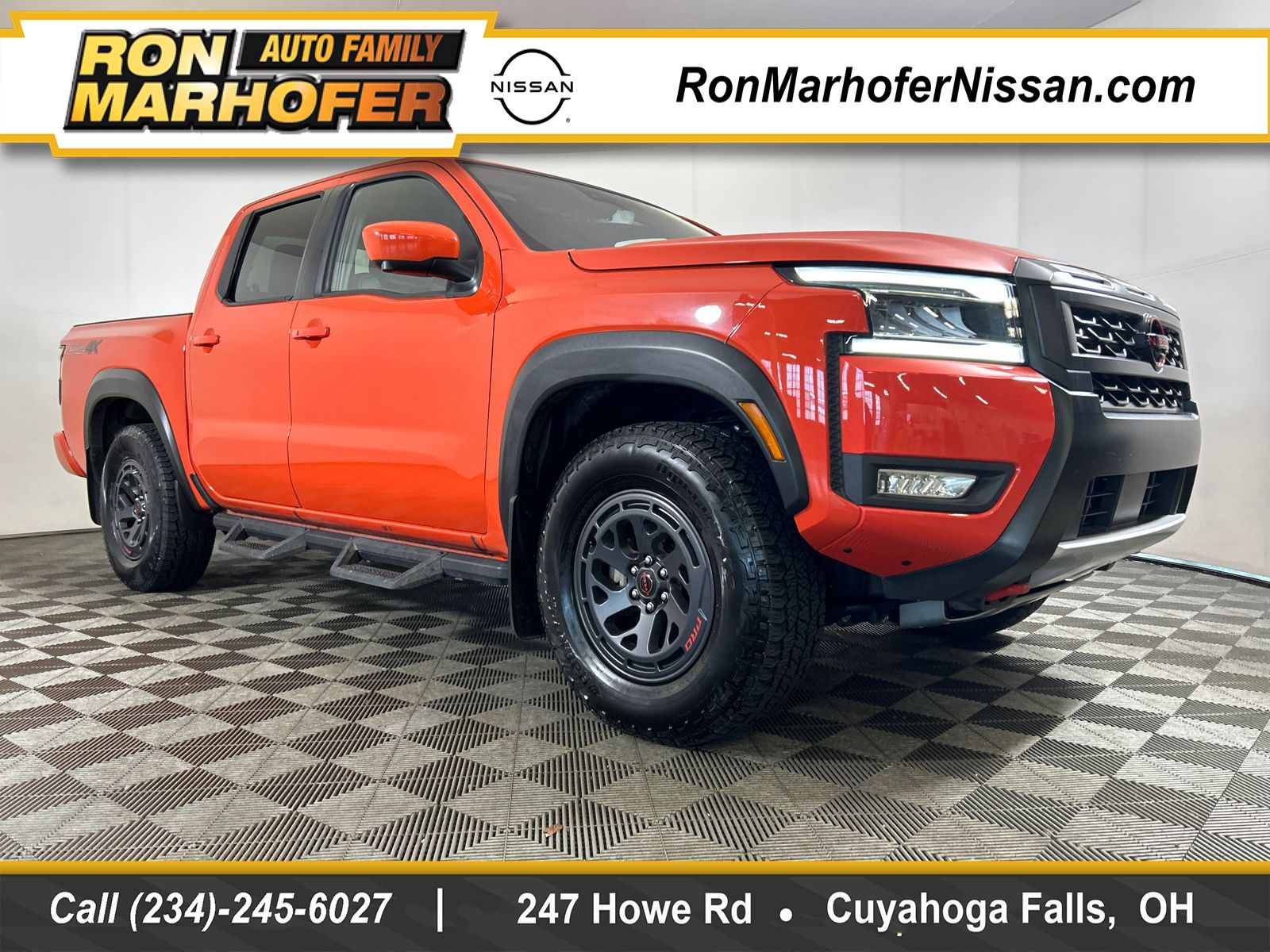 Afterburn Orange 2025 Nissan Frontier Pickup Truck Four-Wheel Drive 9-Speed Automatic Overdrive