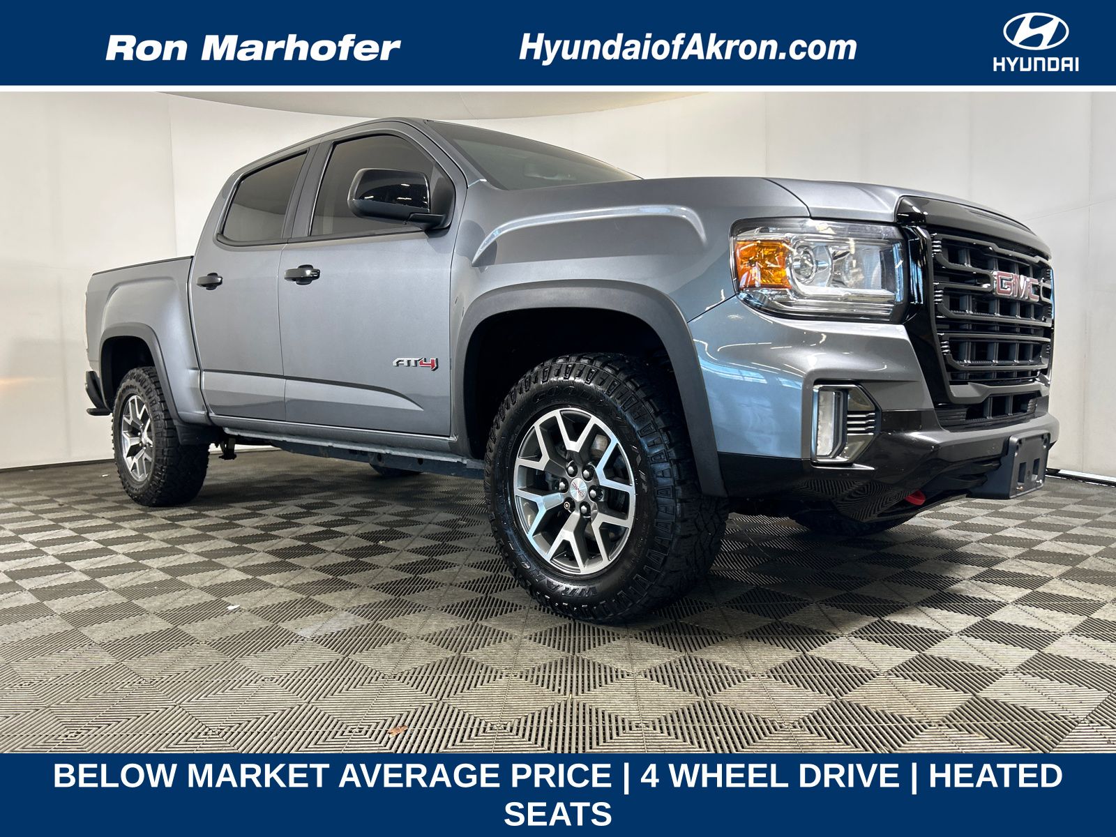 Gray (Satin Steel Metallic) 2021 GMC Canyon Pickup Truck Four-Wheel Drive Automatic