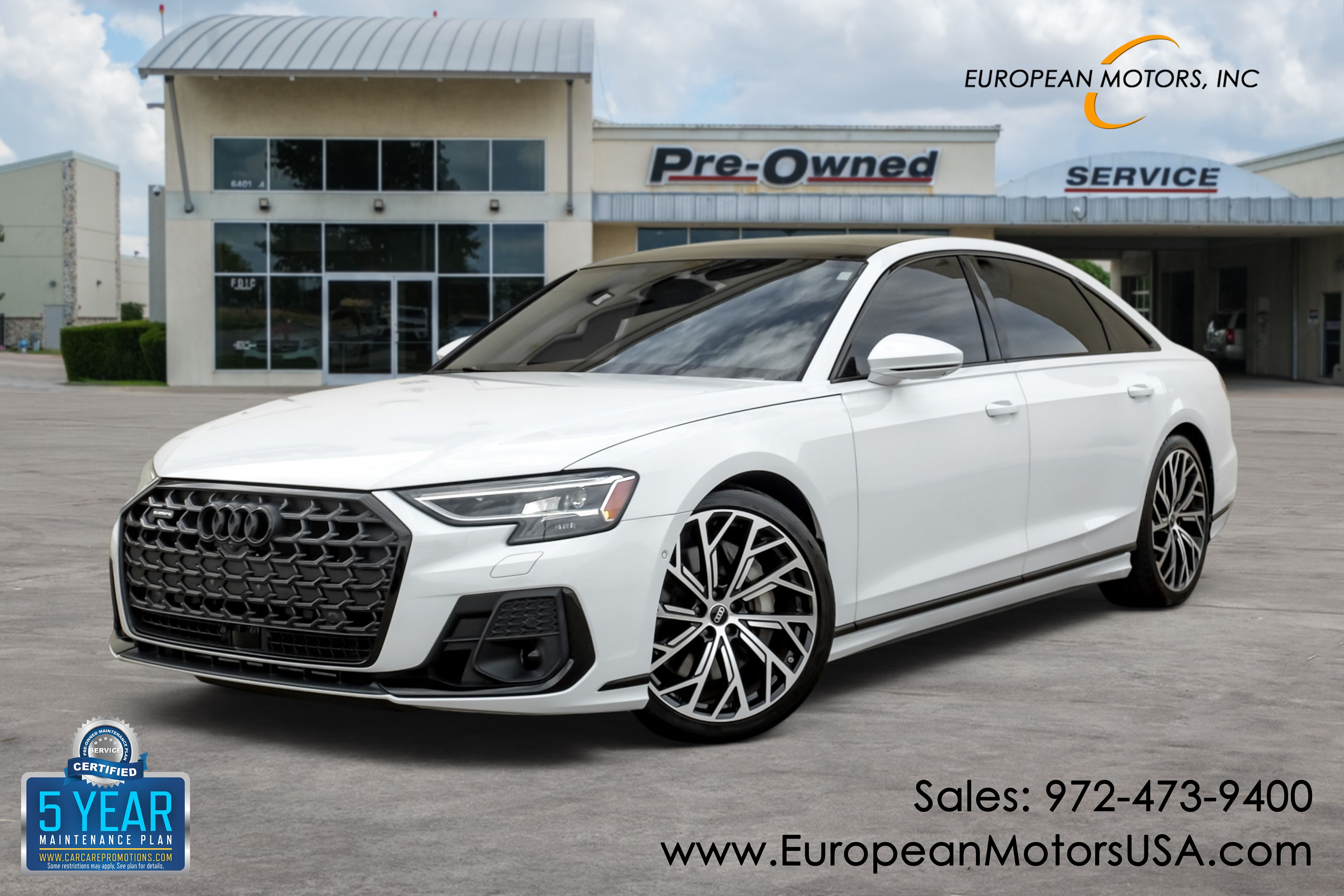 Glacier White Metallic 2022 Audi A8 Sedan All-Wheel Drive 8-Speed Automatic