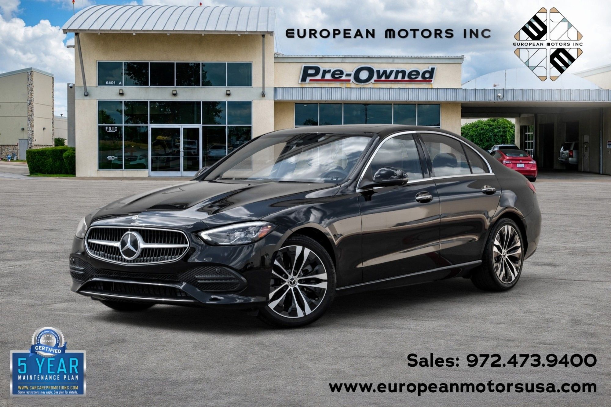 Black 2022 Mercedes-Benz C-Class Sedan Rear-Wheel Drive 9-Speed Automatic