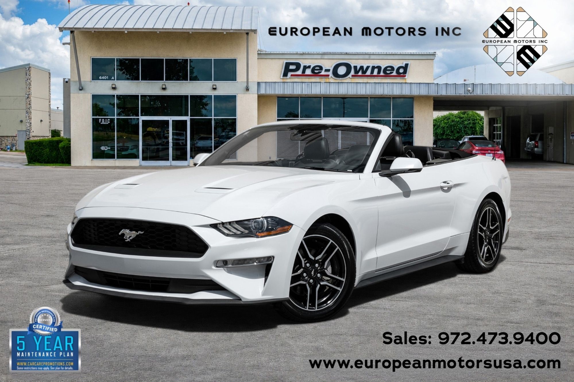 Oxford White 2019 Ford Mustang Convertible Rear-Wheel Drive Automatic