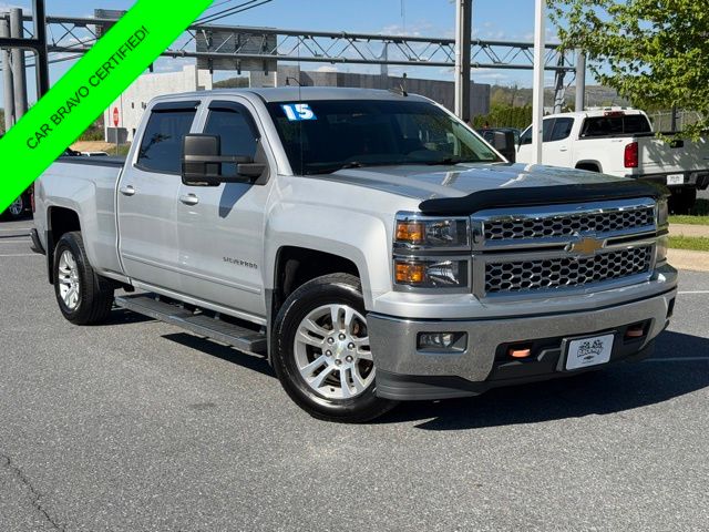 Silver Ice Metallic 2015 Chevrolet Silverado 1500 LT Crew Cab 4WD Pickup Truck Four-Wheel Drive 6-Speed Automatic Overdrive
