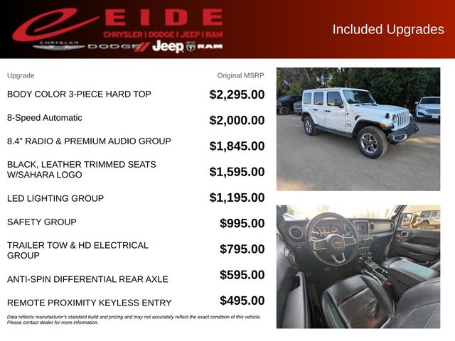 2020 Bright White Clearcoat Jeep Wrangler Unlimited Sahara 4X4 SUV