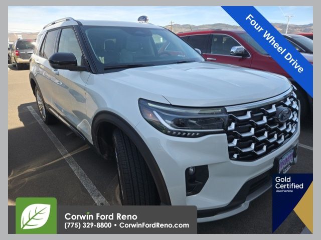 White Metallic 2025 Ford Explorer Platinum AWD SUV / Crossover All-Wheel Drive Automatic