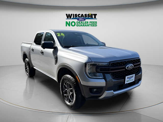 Iconic Silver Metallic 2024 Ford Ranger XLT SuperCrew 4WD Pickup Truck Four-Wheel Drive Automatic