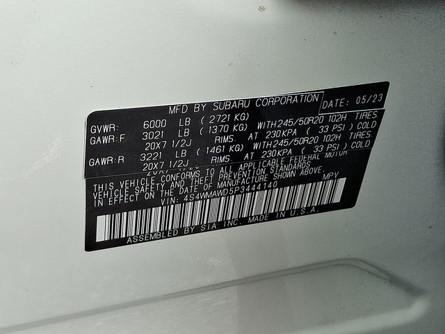 2023 Subaru Ascent Touring White at Rafferty Subaru