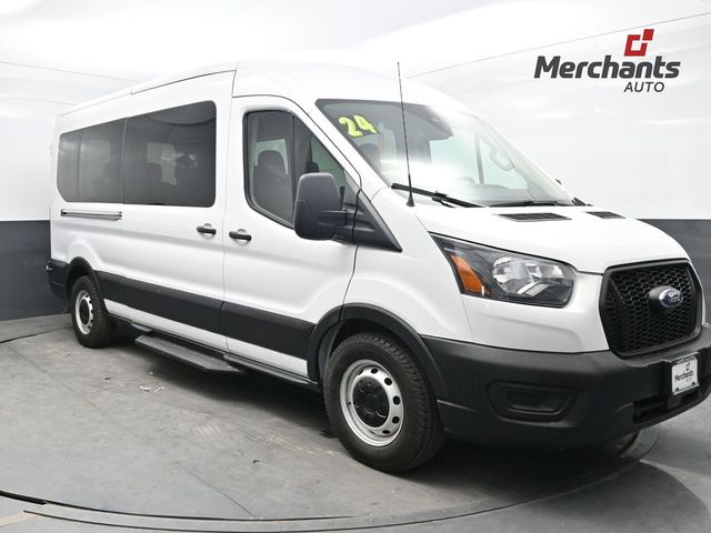 Oxford White 2024 Ford Transit Passenger 350 XL Medium Roof LB RWD Van Rear-Wheel Drive