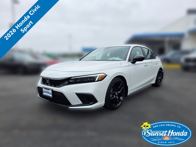 Platinum White Pearl 2026 Honda Civic Hatchback Hatchback Front-Wheel Drive Continuously Variable Transmission
