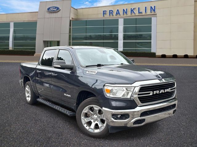 Gray (Steel Metallic) 2021 RAM 1500 Pickup Truck Four-Wheel Drive 8-Speed Automatic