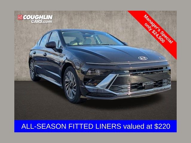 Carbon Blue 2024 Hyundai Sonata Hybrid SEL FWD Sedan Front-Wheel Drive 6-Speed Automatic