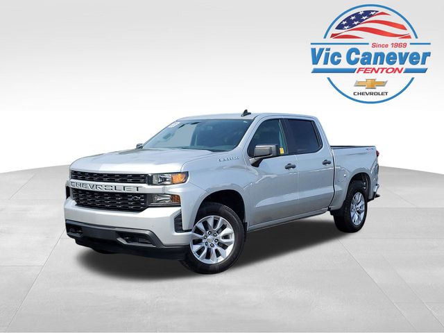 Silver Ice Metallic 2020 Chevrolet Silverado 1500 Custom Crew Cab 4WD Pickup Truck Four-Wheel Drive 8-Speed Automatic