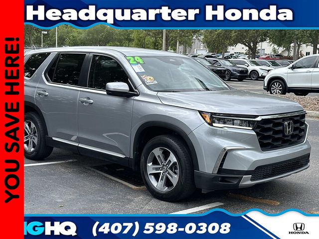 Silver Metallic 2024 Honda Pilot EX-L FWD with Captains Chairs SUV / Crossover Front-Wheel Drive Automatic